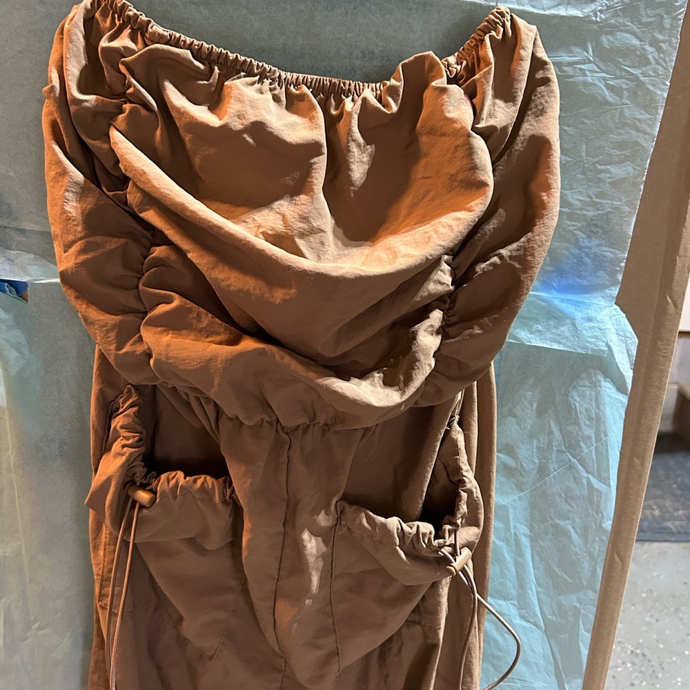 Women's Tan Jumpsuit - Picture 6 of 9